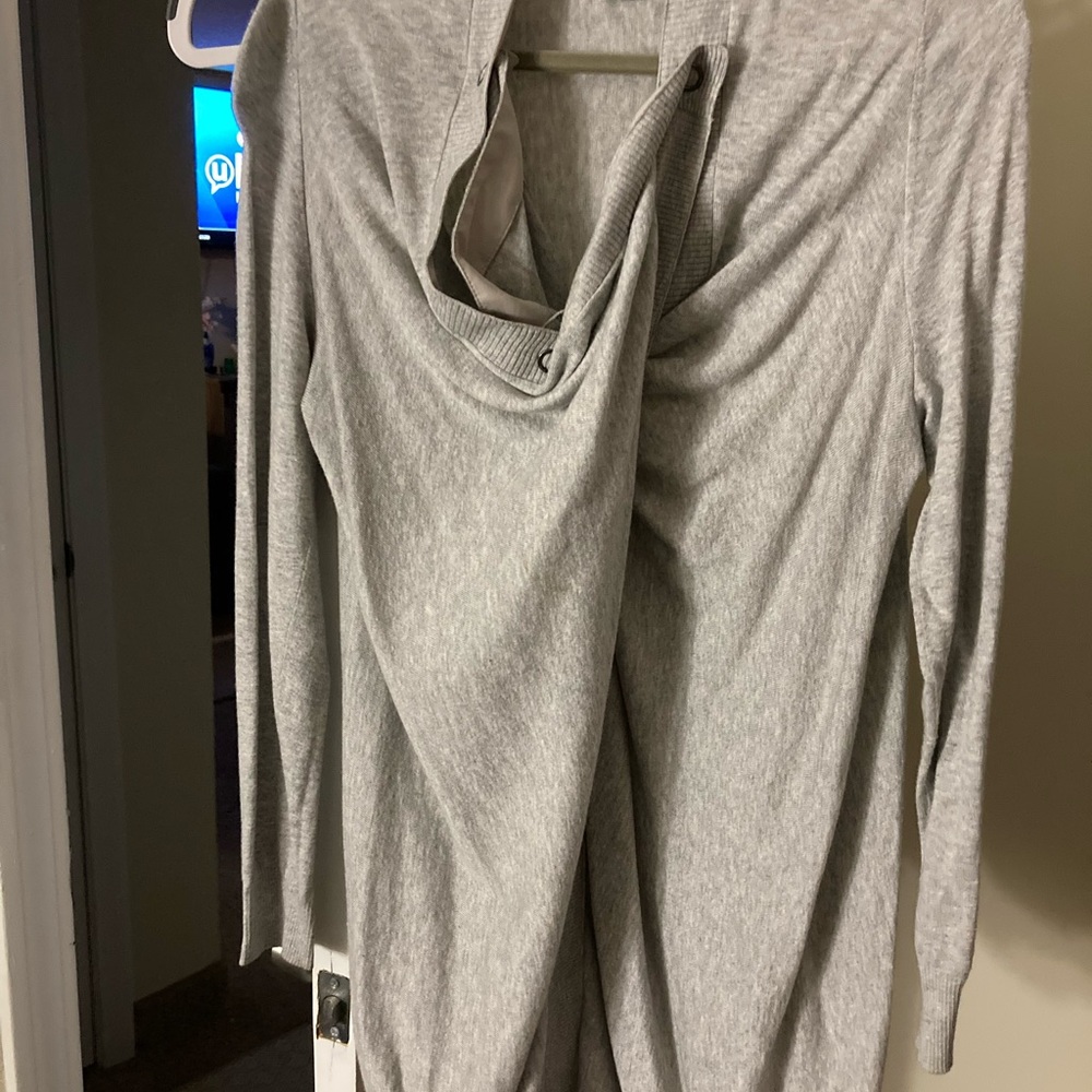 Lafayette 148 New York Light Gray Cowl Neck Sweater